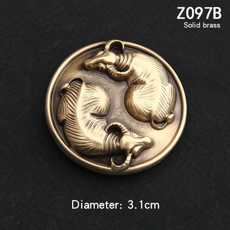 New brass cloth clasp coin clasp Indian coin clasp Dragon decorative clasp lion purse clasp handmade leather accessories