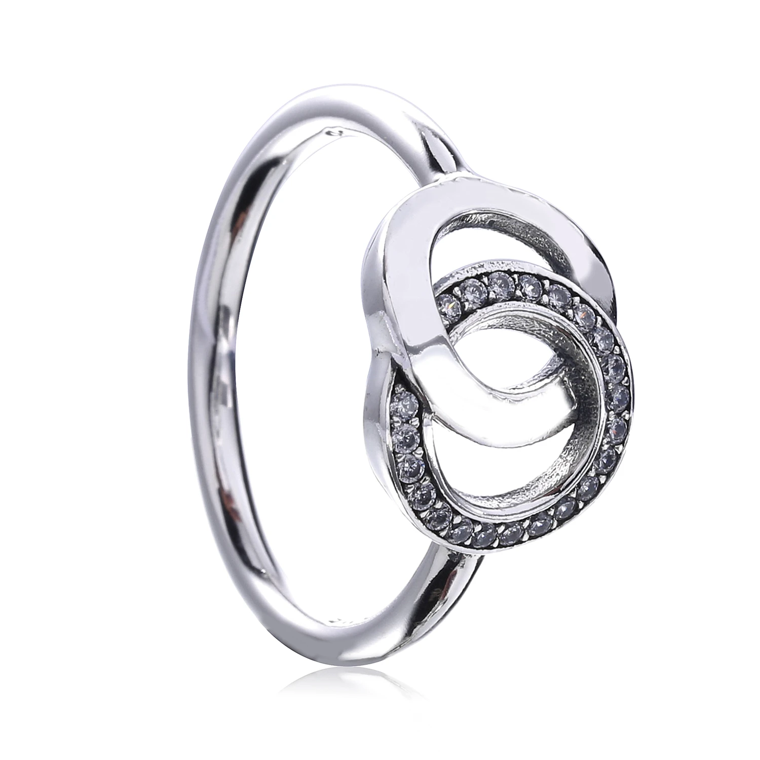 Ajax 925 Sterling Silver Stylish Double Circle Women's Rings 2021 Trend Jewelry Female Birthday Gifts |