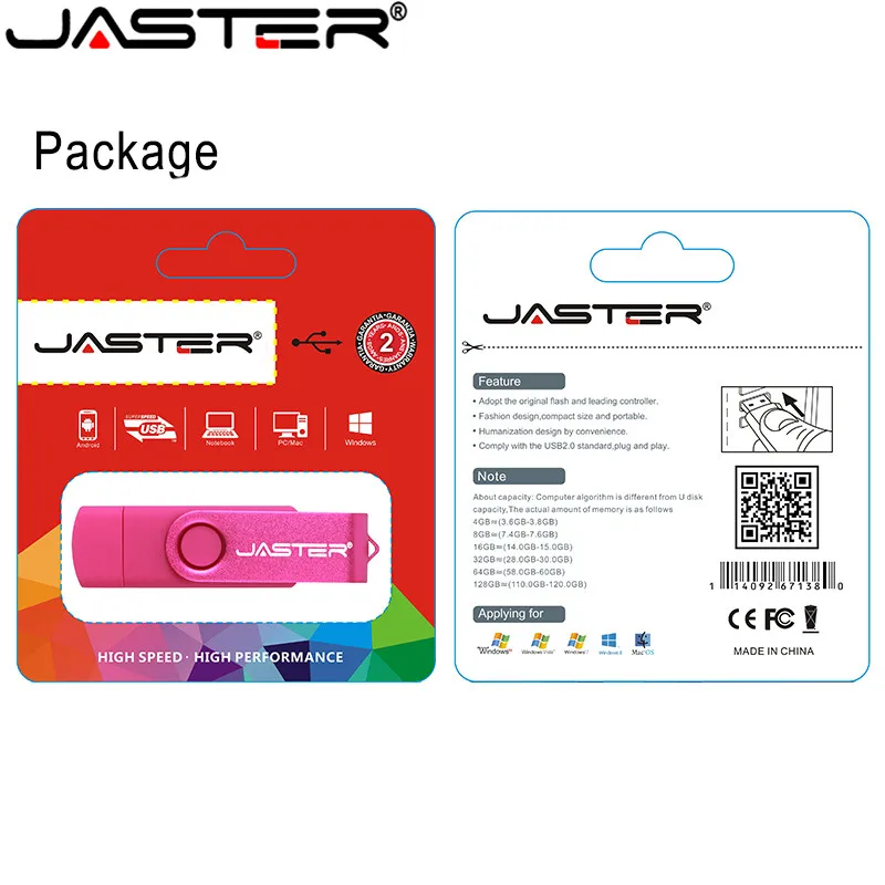 Высокоскоростной USB флеш накопитель JASTER OTG флешка 256 ГБ 128 64 32 2 0 флешка|USB