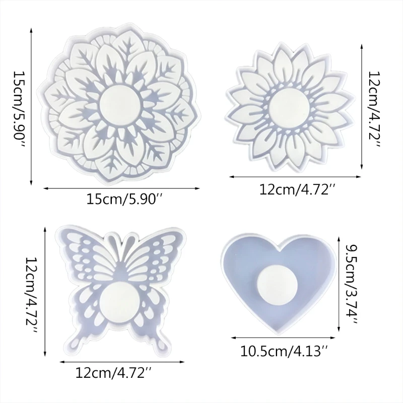 

Цветочный подсвечник, форма «сделай сам», подсвечник в форме сердца, подсвечник, комбинация подсвечников, зеркальная кристаллическая эпокс...