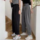 Женские брюки, весенние, офисные, длинные, однотонные, свободные, с высокой талией, Капри, y2k, 2021