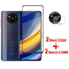 Стекло с полным покрытием для Poco X3 Pro, закаленное стекло для Xiaomi Poco X3 NFC F3 M3, протектор экрана, Защитное стекло для камеры Poco X3 Pro