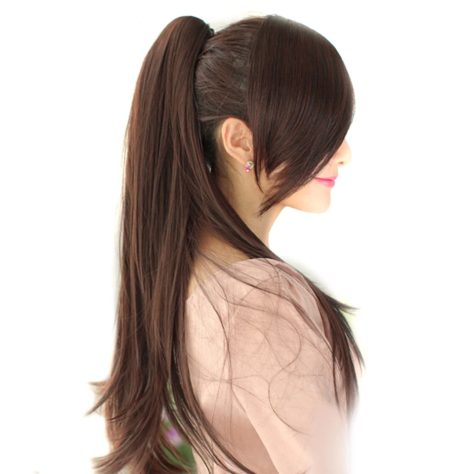 

DIFEI Long Straight Ponytail Women Claw On Ponytail Hair Extensions Heat Resistant Synthetic Drawstring Ponytail Hairpieces