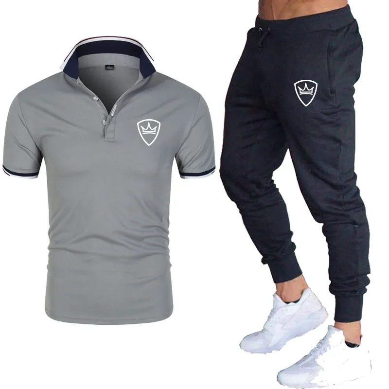 

Men's summer sports suit polo shirt ropa de hombre sports pants men's casual polo shirt hot sale polo shirt men suit polo homme