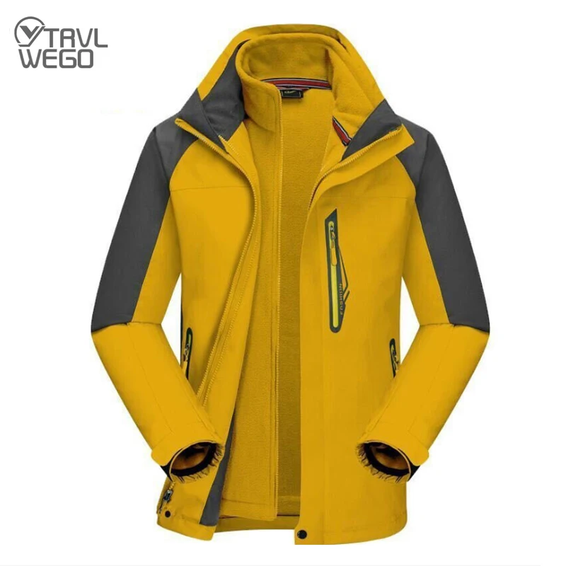 

TRVLWEGO Skiing Jacket High-Quality Men Coat+Lining 3 In 1 Keep Warm Outdoor Camping Hiking Trekking Waterproof Winter Snow