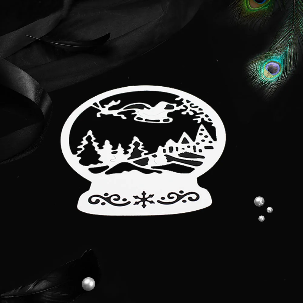 Новые рождественские металлические Вырубные штампы Санта снежный шар для