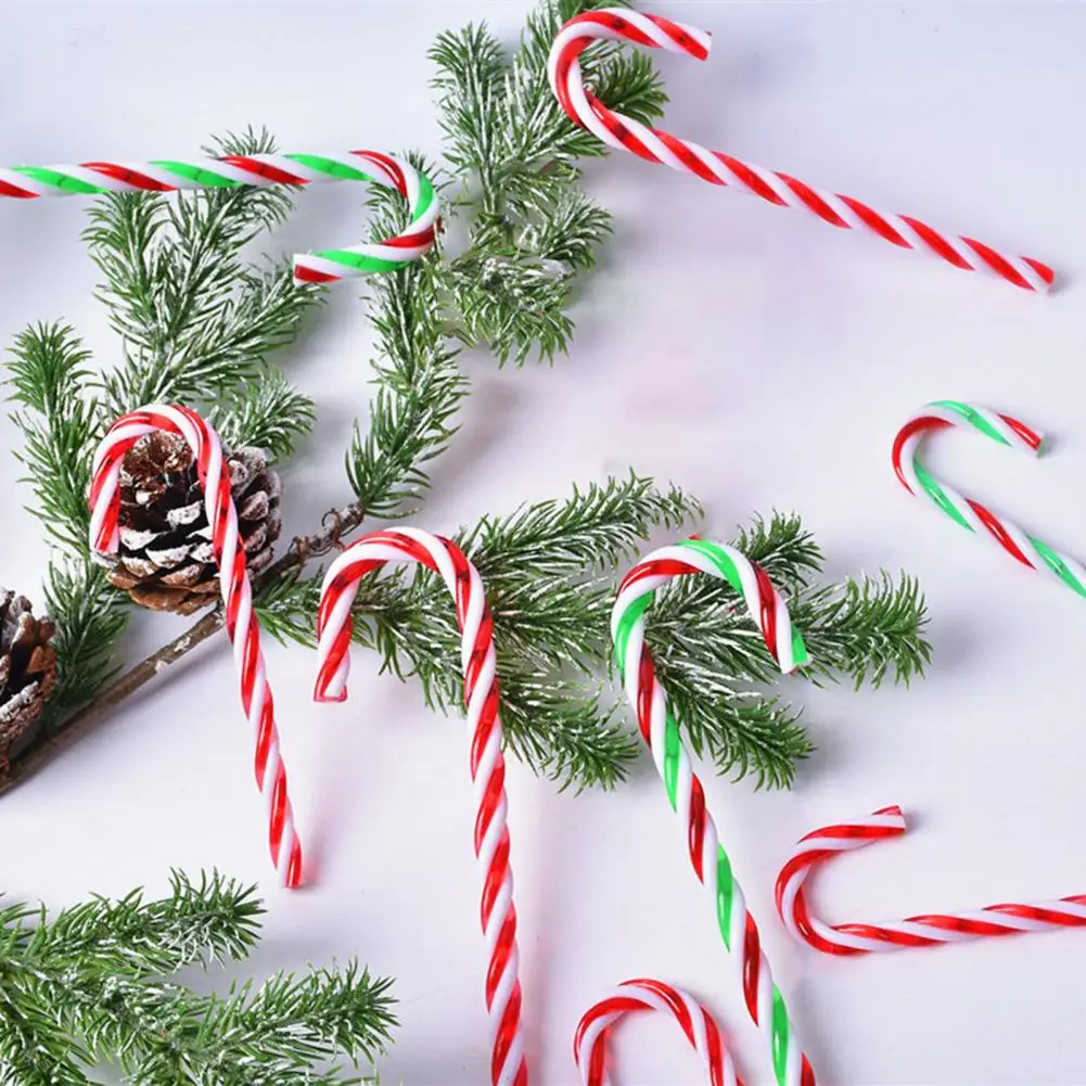 6Pcs/Set Christmas Cane Pendant 3D Effect Promote Ambience Colorful Surface Tree Hanging Candy Canes Ornaments | Дом и сад