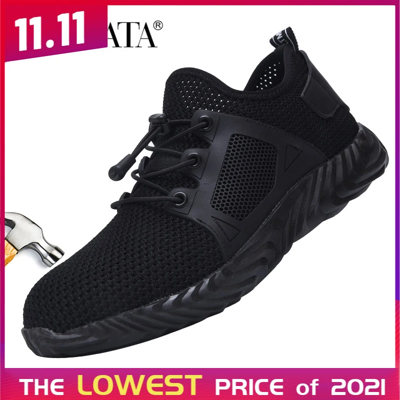 

Men Safety Shoes Steel Toe Work Shoes Breathable Comfortable Sneakers Male Fashion Non-stop Flats Sports Sneaker