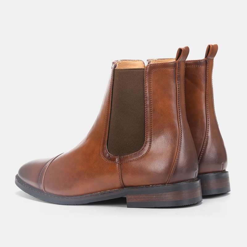 40-46 band boots men autumn chelsea leather motorcycle designer High Top vintage Ankle | Обувь