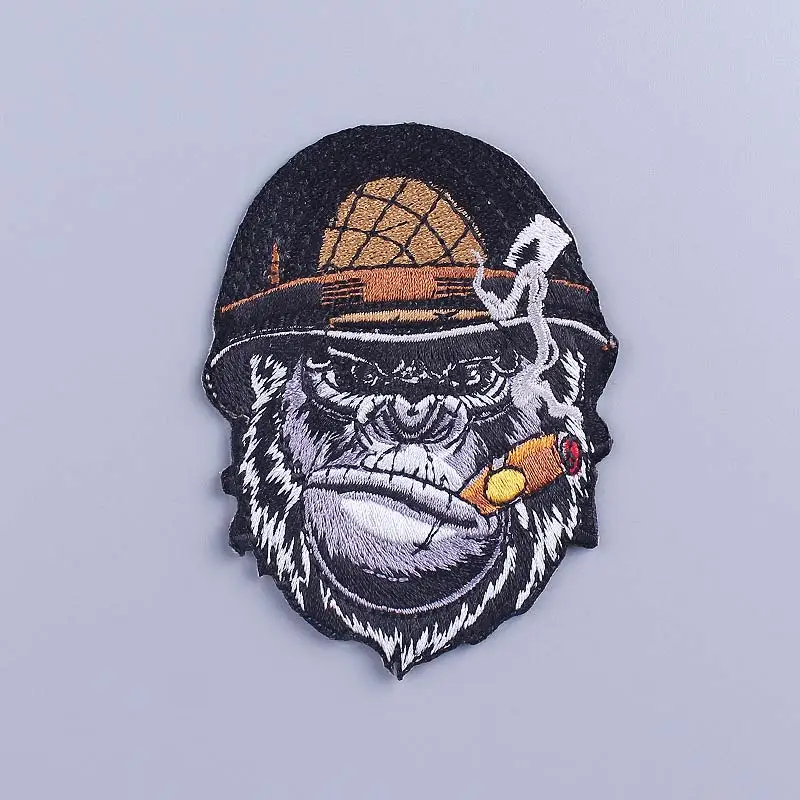 

Orangutan Patches Skull Embroidered Patch For Clothing Stripe Badge Iron On Patches On Clothes Applique Patch Jacket Jeans Diy