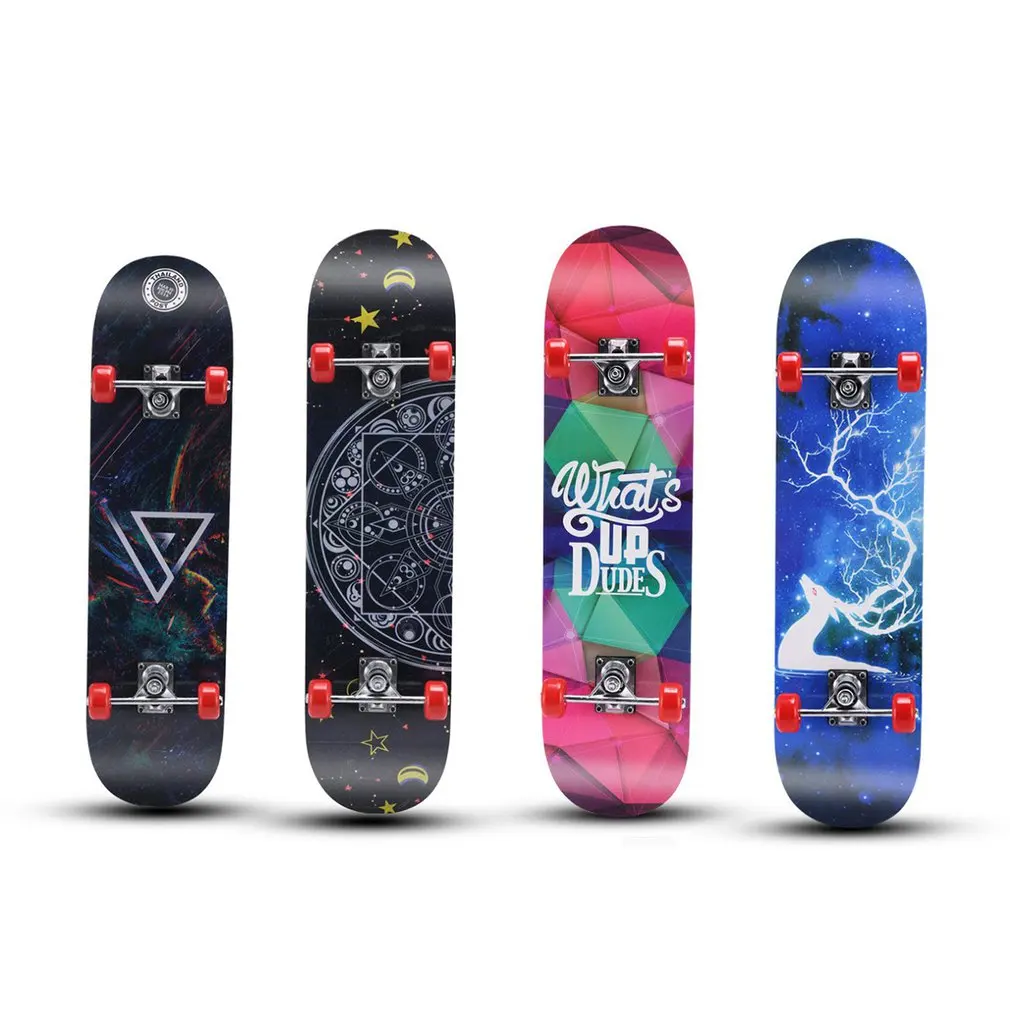 

Two Bare Feet Double Kick Complete Skateboard Cruiser for Teens Beginners Kids Colorful Skating Proffesiona