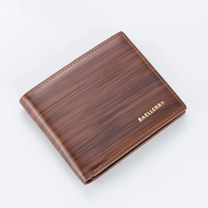 

Moneybag PU Leather Billfold Fold Zipper Mulit-Pocket Wallet Men's Clutch Short Purse Solid Color Coin Cash Card Holder Wallets