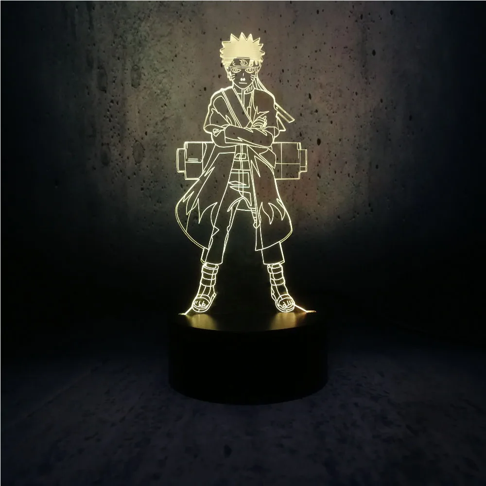 Наруто 3D светодиодный светильник стоячий холодный мультяшный человек ночник