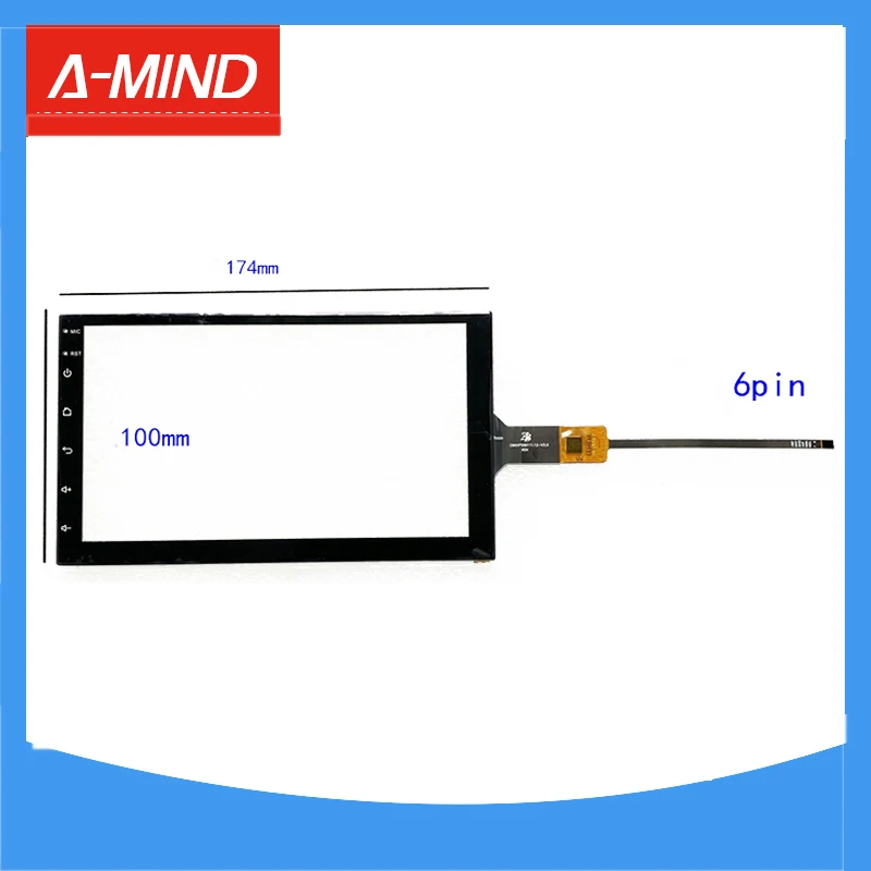 

New 175*100mm 174*100mm 7 inch Capacitive touch screen 6 pin for car dvd gps XY-PG70049-FPC ZB90PS0011