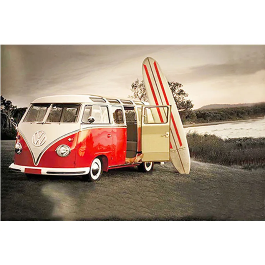 

5D алмазная живопись «сделай сам», старинный автобус, полноразмерная Алмазная вышивка, Алмазная мозаика для автомобиля, цветное украшение д...