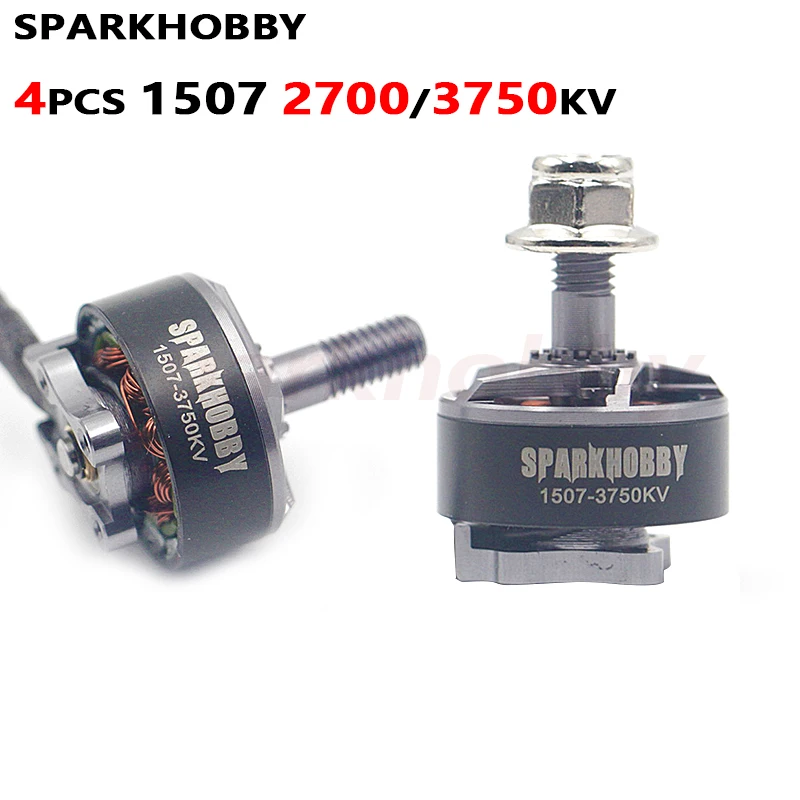 4 шт sparkhobby 1507 27003750kv 2 4s brushles мотор 5 мм вал 3 дюйм