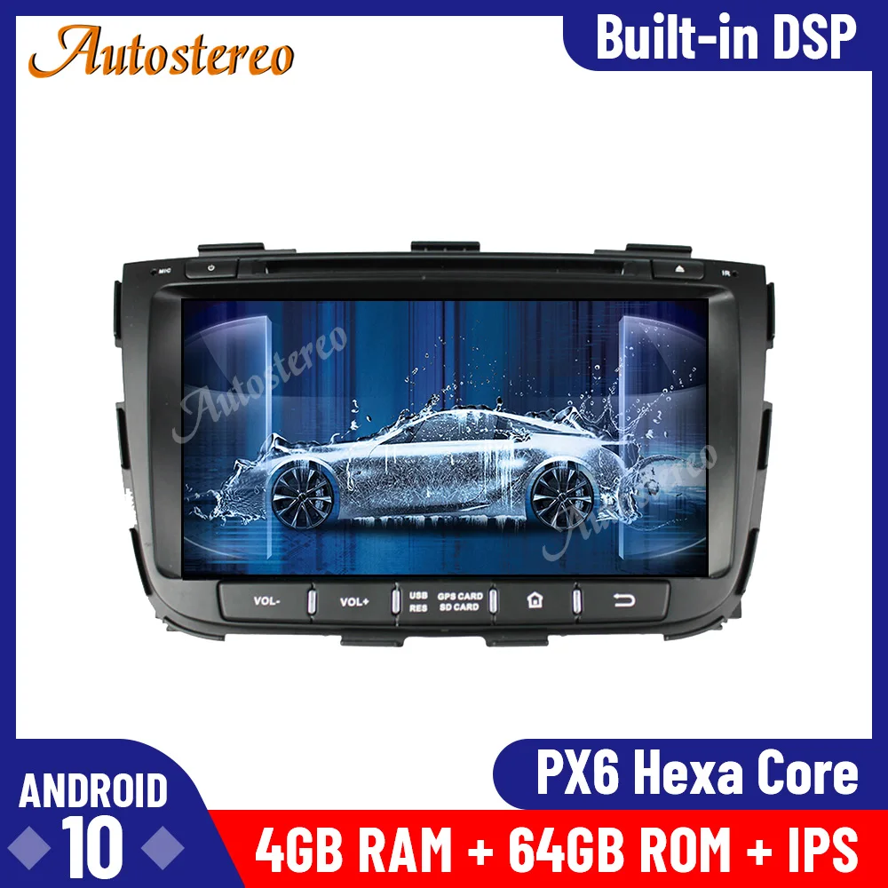 Автомобильный DVD плеер DSP Android 10 PX5/PX6 GPS навигация для KIA SORENTO 2012 2015 радио рекордер