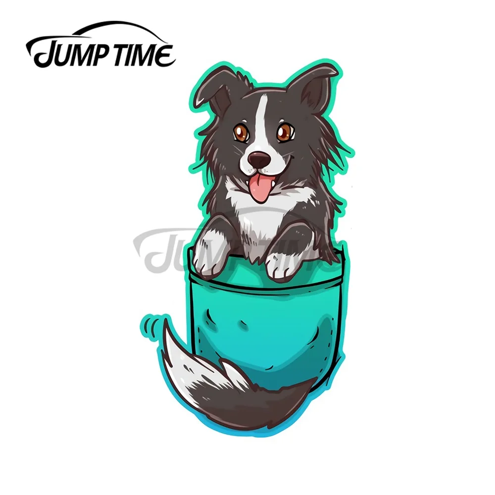 

JumpTime 13x4,5 см с карманами и симпатичными колли автомобильные наклейки с собаками Windows наклейка на ветровое стекло личности для СЕРФ досок ...