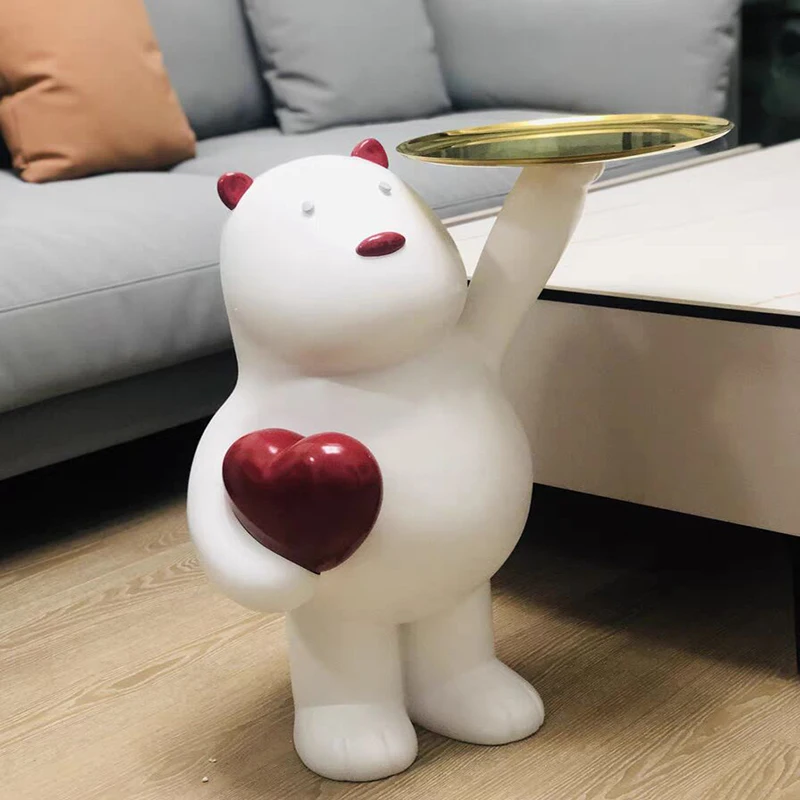 

Nordic Home Storage Organization Polar Bear Tray Decoration Figurine Sculpture Ornaments Living Room Floor Home Decor Statue