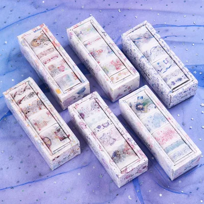 5pcsFantasy Star волшебное украшение скрапбук маскирующая лента сплошной цвет бумажная