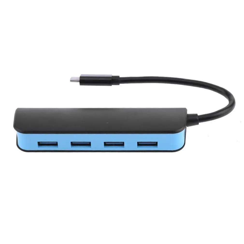 С Светодиодный индикатор usb хаб сплиттер 4 в 1 USB3.1 Тип C Порты с кабелем для ПК