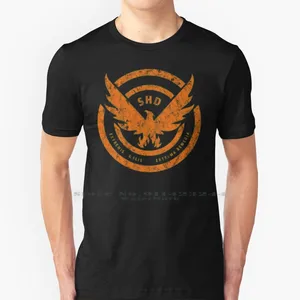 Shd Logo Distressed Orange T Shirt Cotton 6XL Shd Strategic Homeland Division Gaming Gamer 2 Logo Distressed Worn Faded