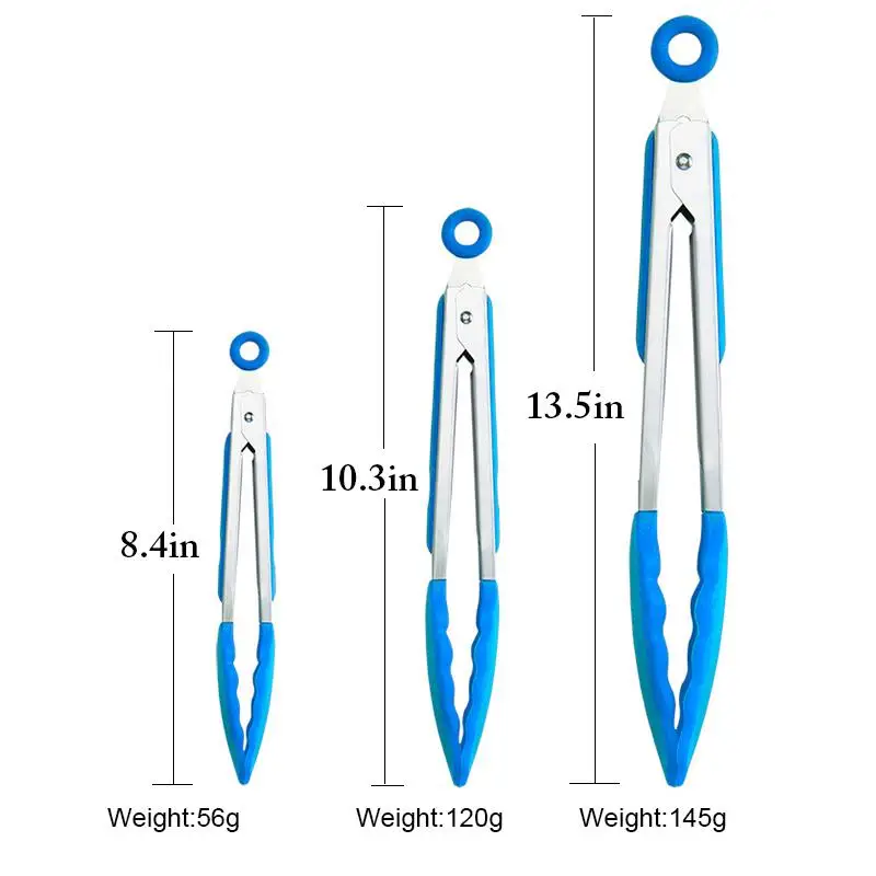 

3pcs Silicone BBQ Grilling Tong Salad Bread Serving Tong Non-Stick Kitchen Barbecue Grilling Cooking Tong Kitchen Tools