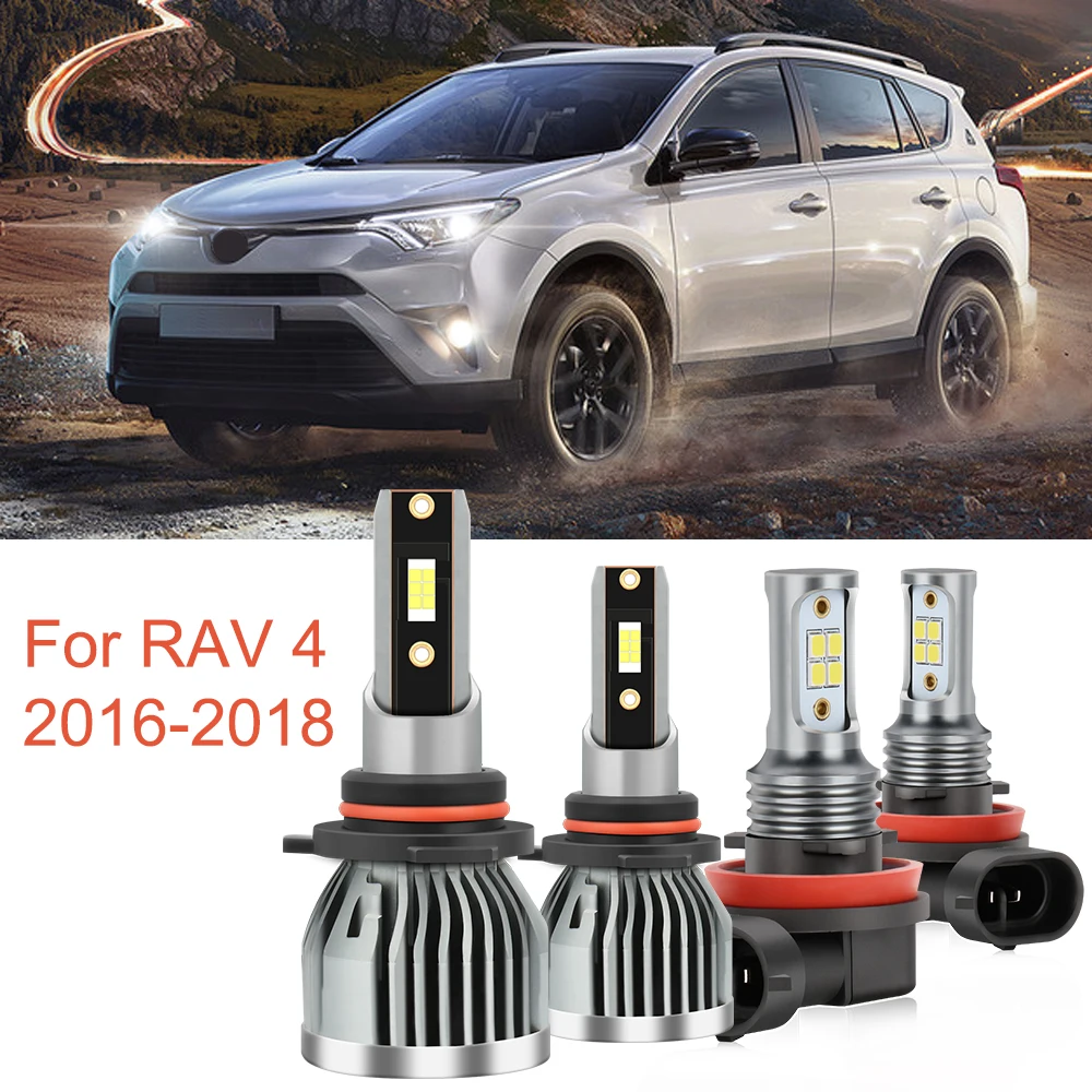 

6000K LED Headlight Bulbs Kit High Low Beam Auto Car Headlamp Conversion Fog Lamp Set For Toyota RAV4 2016 2017 2018