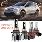 6000K светодиодный комплект ламп для фар дальнего и ближнего света, комплект противотуманных фар для Toyota RAV4 2016 2017 2018