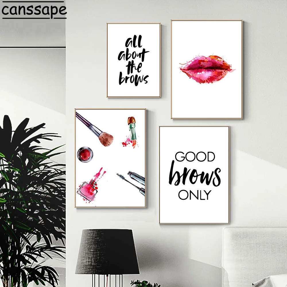 Плакат с губами ресницы холст живопись абстрактная стена художественный принт