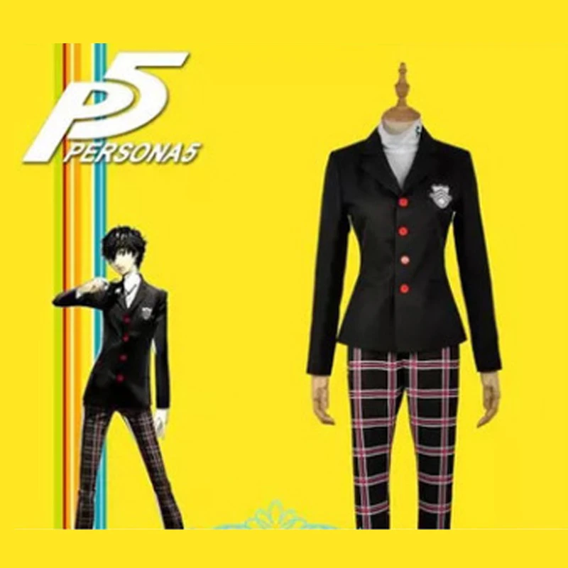 Аниме Косплей Persona 5 Костюм Akira Kurusu / Ren Amamiya школьная форма для унисекс пальто +