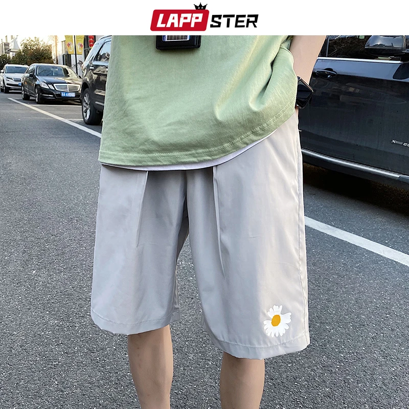 

LAPPSTER Korean Fashions Summer Shorts For Men 2022 Women Chrysanthemum Colorful Streetwear Thin Sweatshorts Male Kawaii Shorts