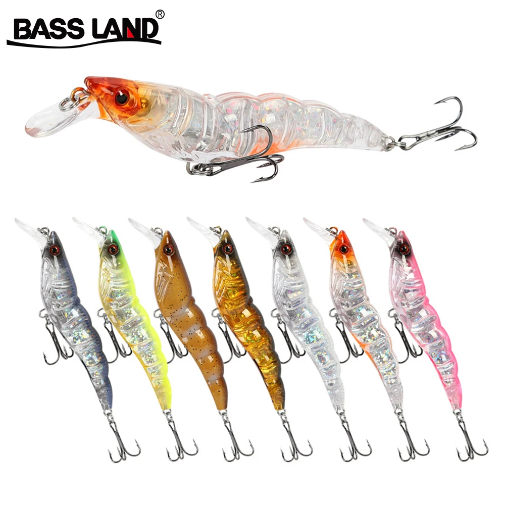 Bassland Лазерная пластиковая приманка для креветок рыболовная 100 мм 13 г блесна ловли
