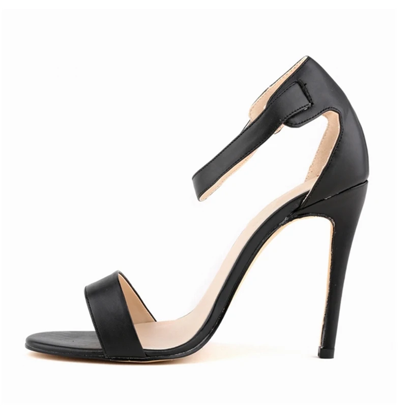 

LOSLANDIFEN Women Pumps Ankle Strap Summer Shoes Woman High Heels Open Toe Leather Red Wedding 11 Colors 102-3MA