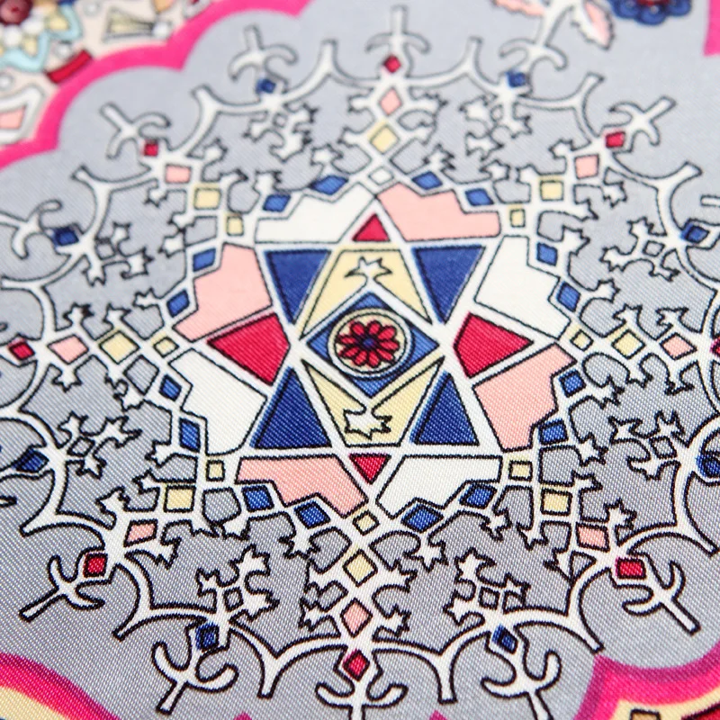 90*90 см шелковые шарфы Ренессанс Женские платки квадратный хиджаб шарф Дамская