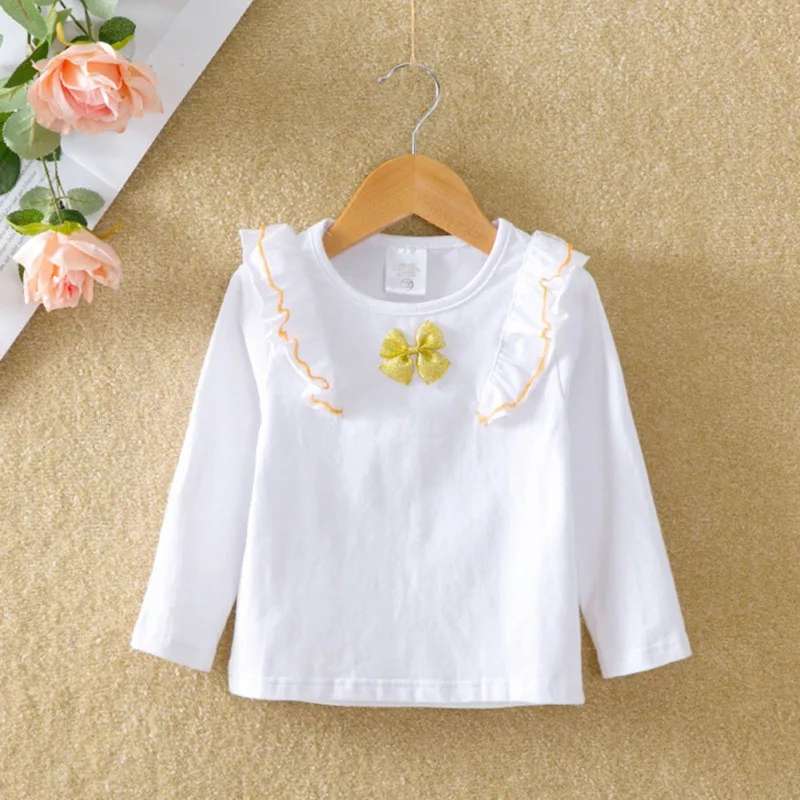 Топы для маленьких девочек Осенние топы с длинными рукавами и рисунком кролика