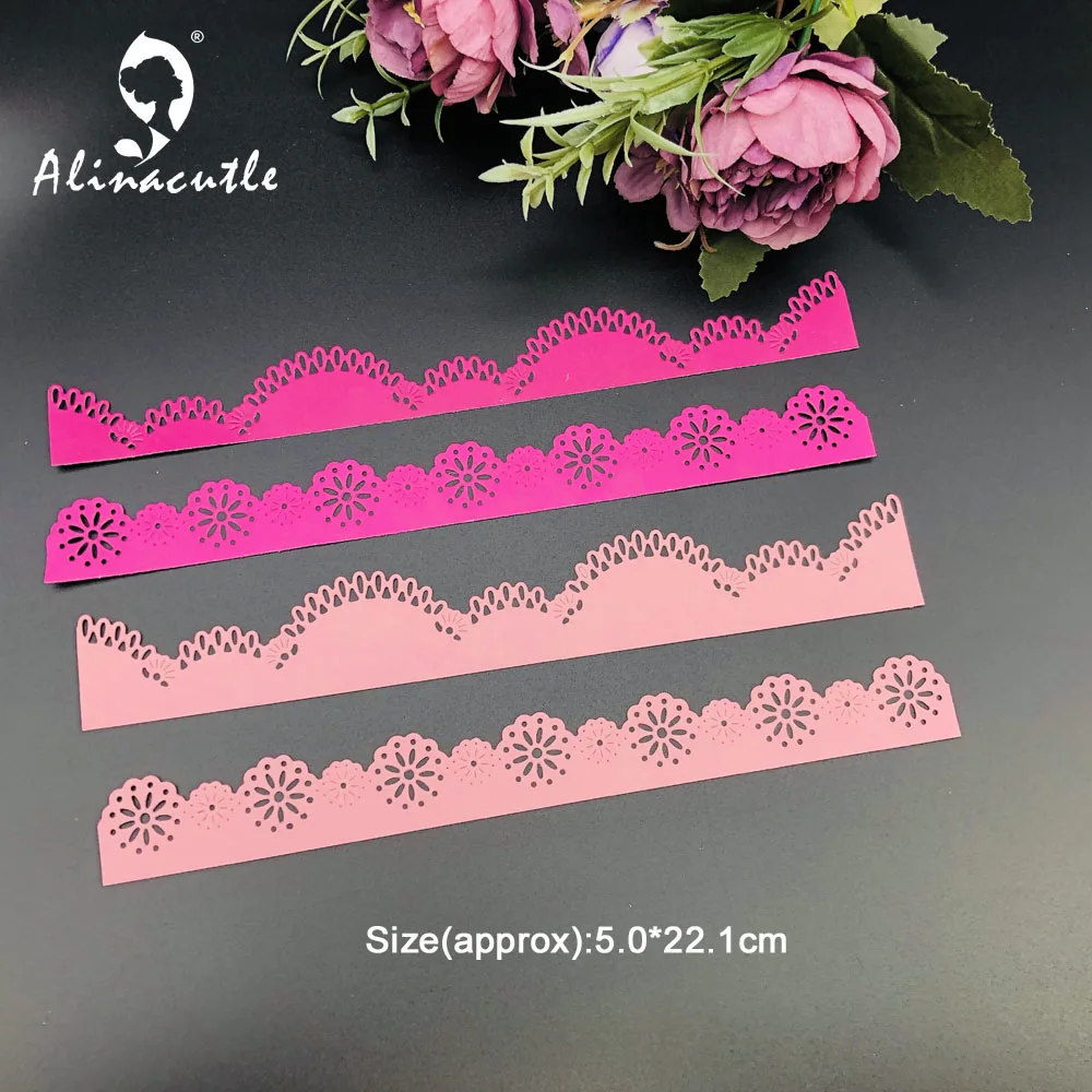Alinacutle Slimline Metal Cutting Dies Cut 2pc Lace Vintage Border Edge Scrapbooking Paper Craft Handmade Album Card Punch Art | Дом и сад