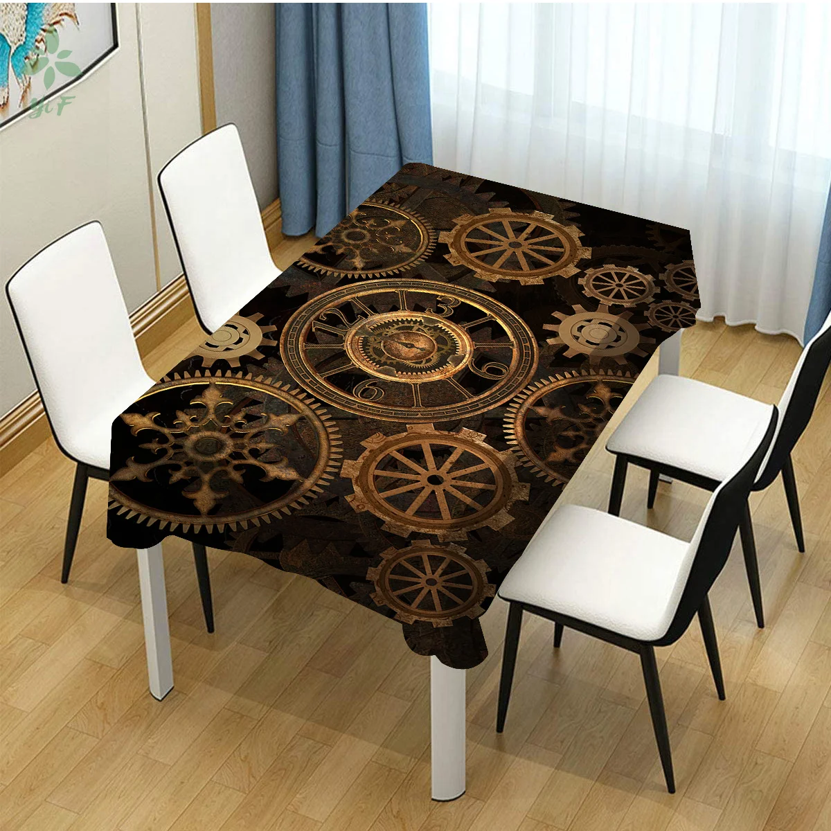 

The Gear Of Time Design Unique Tablecloth Dining Decoration