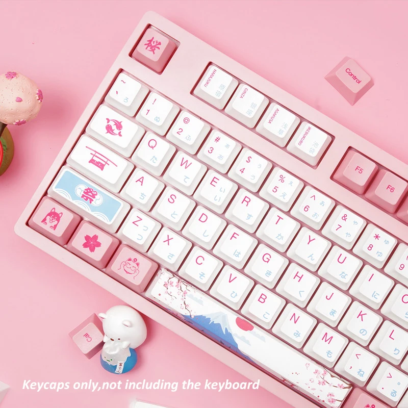 

Original AKKO World Tour Tokyo Sakura Fujisan PBT Dye Submination Keycaps for Mechanical Gaming Keyboard 28 49 77 114 Keys