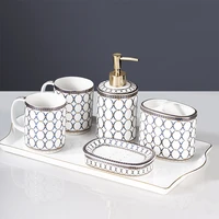 bathroom accessories set ceramic soap dish toothbrush holderrack gargle cup with tray 56 pieces wash set wedding gifts
