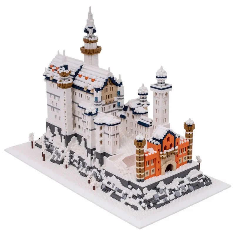 

City Compatible Architecture Swan Lake Castle Building Blocks Micro Block Assembly Model Educational Collection Brick Toys Gifts