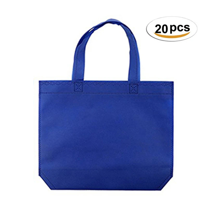 royalblue 20pcs 20 шт многофункциональная Подарочная сумка с ручкой, женская сумка для покупок, одноцветная Нетканая Детская сумка для дня рождения, подарочные сумки для рукоделия - Цвет: royalblue 20pcs