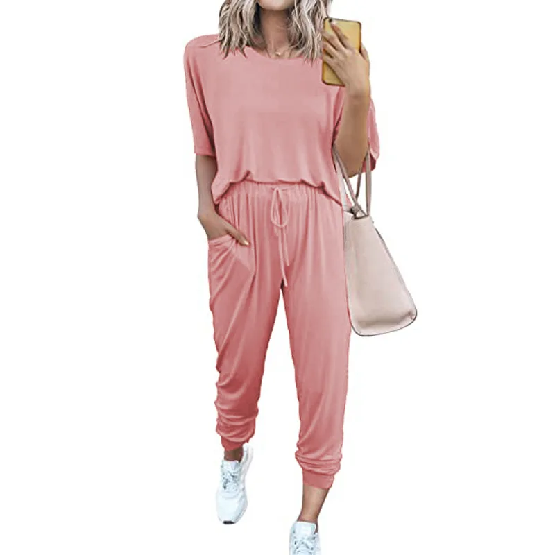 

2021 Pajama Set Women Sleepwear Lounge Wear Set Female Loungewear Nightwear Ladies Homewear Women Sleep Wear Summer O-Neck