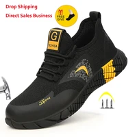 breathable mens safety shoes boots with steel toe cap casual mens boots work indestructible shoes puncture proof work sneakers