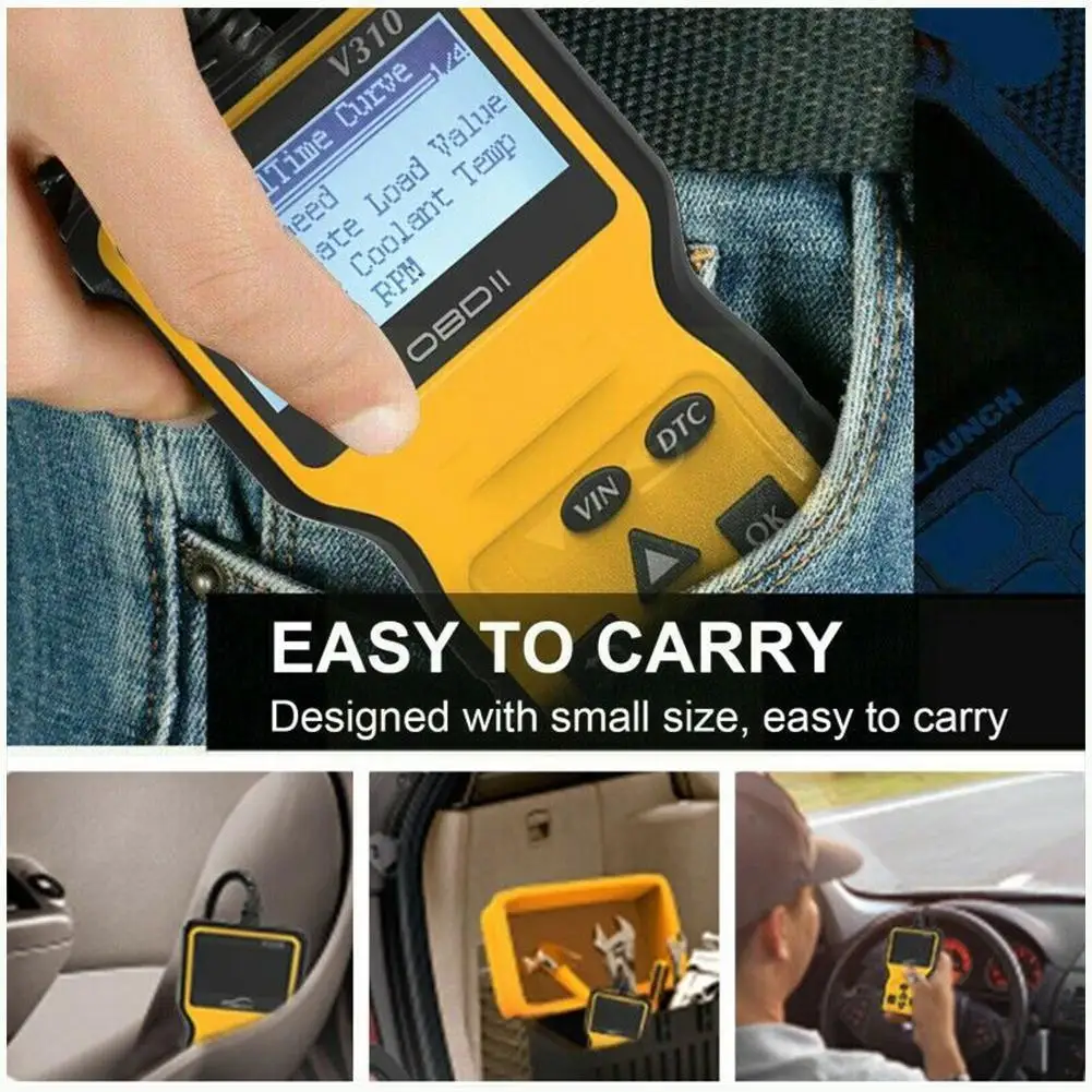 

Считыватель кодов V310 OBD, сканер OBD2, сканер для проверки автомобильного языка, диагностика неисправностей, Считывание данных, мультиинструме...