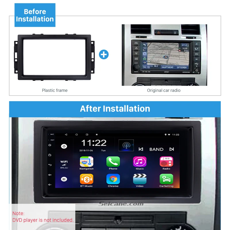 Seicane 2Din автомобильный Радио Фасции Аудио установки DVD рамка GPS в тире набор для 2006