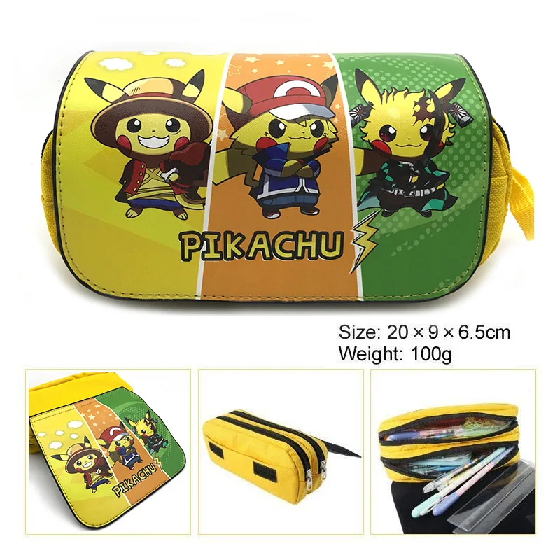 Pokemon pencil case male and female student school supplies stationery box Pikachu pencil bag opening gift prize birthday presen