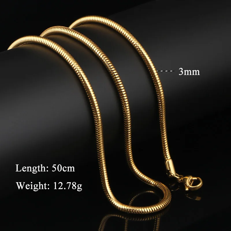 Ожерелье olowu из нержавеющей стали плоское 2 мм змея цепочка на шею для мужчин и