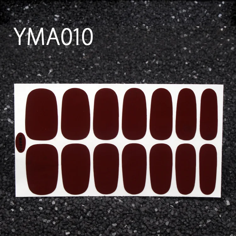 YMA010 14 tips/sheet серия блестящих модных переводных наклеек для дизайна ногтей, Коктейльная коллекция, маникюр, лак для ногтей, полоски, обертывания - Цвет: YMA010