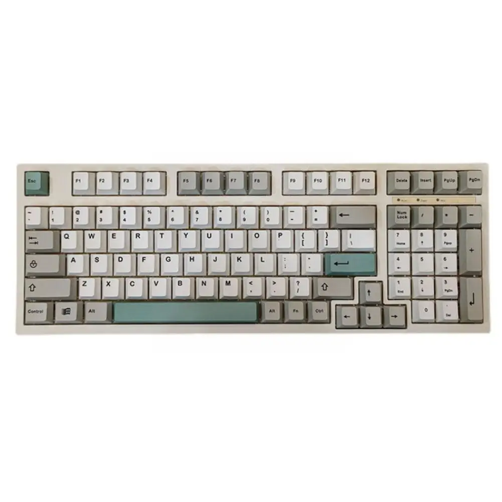 

134 S/set 9009 Retro Gray White Caps Pbt Dye Sublimation Caps For Mx Switch Mechanical Board E3m8